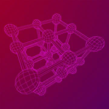 Crystal lattice molecule grid Stock Illustration