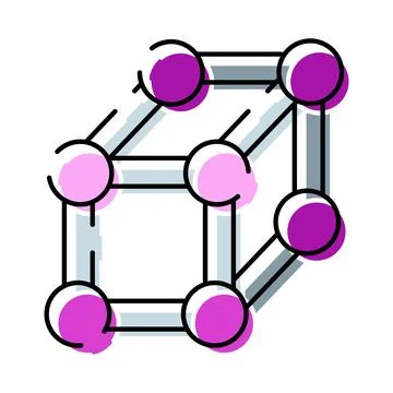 Crystal lattice structure forming basic molecular model Illustrazione stock
