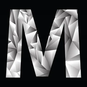 Crystal letter  m Ilustração Stock