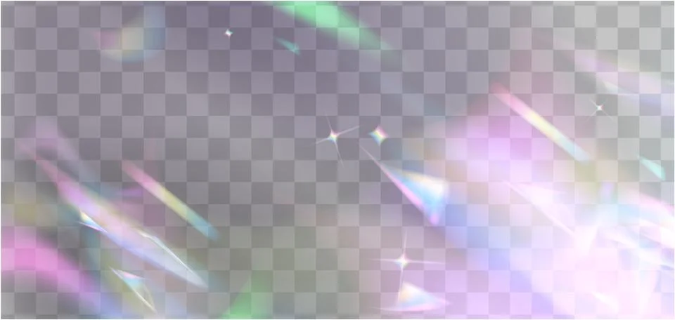 Crystal light refraction on transparent background Stock Illustration