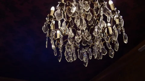 Crystal Lighting lamps in Luxury Living Room, 4K Stock Footage