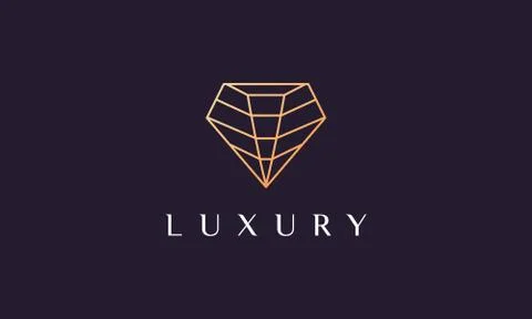 Crystal logo shaped simple and modern with luxury concept Stock Illustration