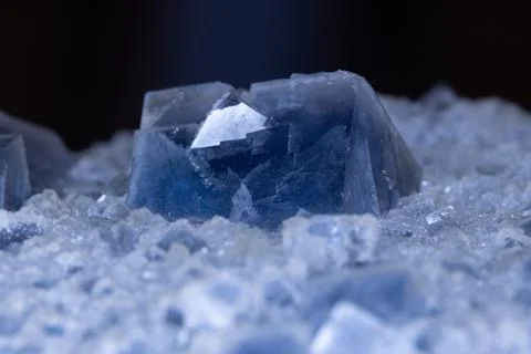 Crystal Macro Blue Fluorite Stock Photos