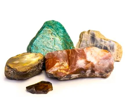 Crystal macro rough stone row Stock Photos