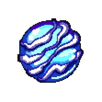 Crystal magic ball sphere pixel art vector illustration Stock Illustration