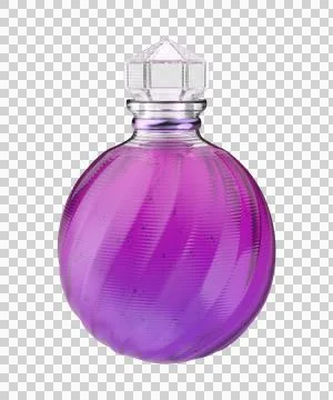 Crystal magic potion bottle with purple liquid Stock Illustration