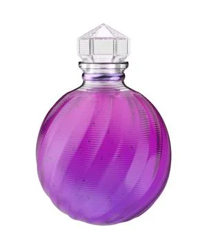 Crystal magic potion bottle with purple liquid Stock Illustration