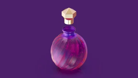 Crystal magic potion bulb with purple liquid Stock Footage 329529586