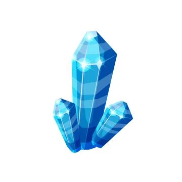 Crystal magic stone gem, precious gemstone, jewel icon, blue color. Vector イラスト素材