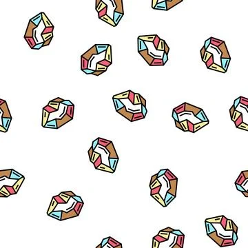Crystal magic vector seamless pattern Stock Illustration