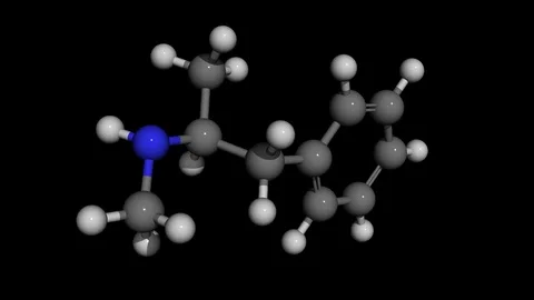 Crystal meth (Methamphetamine) molecule model rotating Stock Footage