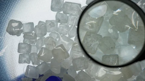 Crystal meth is strong form of amphetamine. Comes as powder crystals or tab.. Stock Footage 341143335