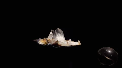 Crystal Mineral Specimen Displayed Inside Natural History Museum London Stock Footage 328646065