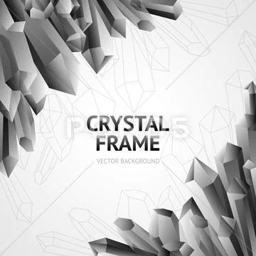 Crystal Minerals Frame Stock Illustration