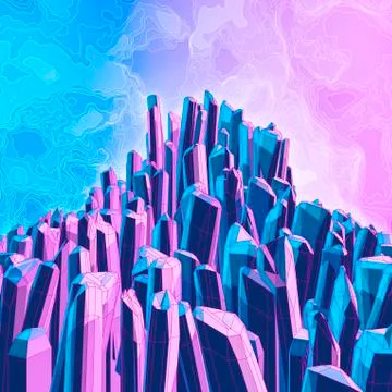 Crystal mountain peak Stock Illustration