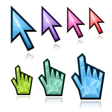 Crystal mouse cursors Stock Illustration