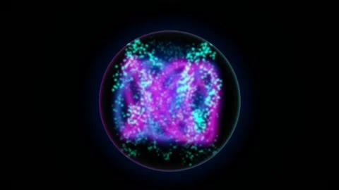 A crystal orb containing swirling energetic particles in a seamless loop Stock Footage 342948990