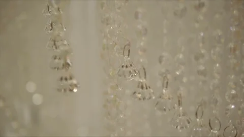 Crystal pendants decoration, decor elements close-up. 動画素材 77629787