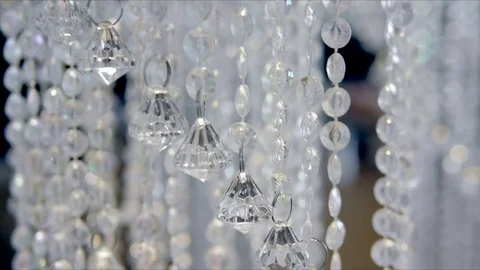 Crystal pendants decoration, decor elements close-up. 動画素材 77629862