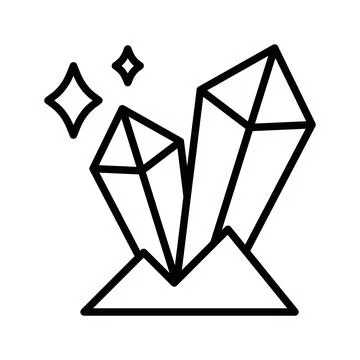 Crystal prism icon linear logo mark in black and white Stock Illustration