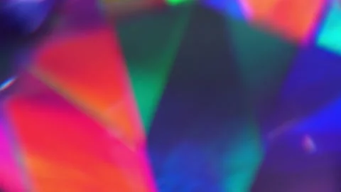Crystal prism refracting light in vivid rainbow colors. Glass dark blue purple Stock Footage 154921245