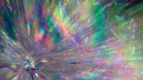 Crystal prism refracting light in vivid rainbow colors. Diamond neon metallic Stock Footage 155135210