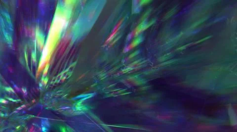 Crystal prism refracting light in vivid rainbow colors. Glass neon blue purple Foto stock