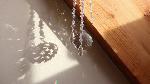 Crystal rainbow maker suncatcher. Video stock 148209297