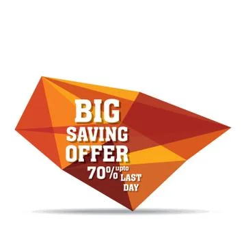 Crystal random shape big super sale banner design Stock Illustration