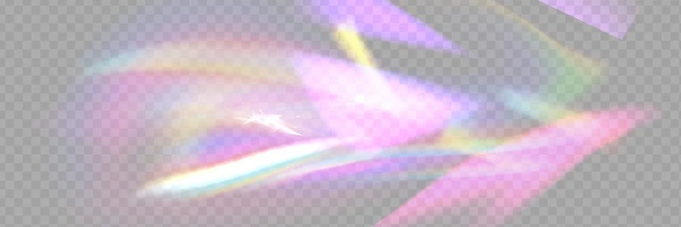Crystal rays of light, prism refraction, lens flare, crystal glass reflecti.. Stock Illustration