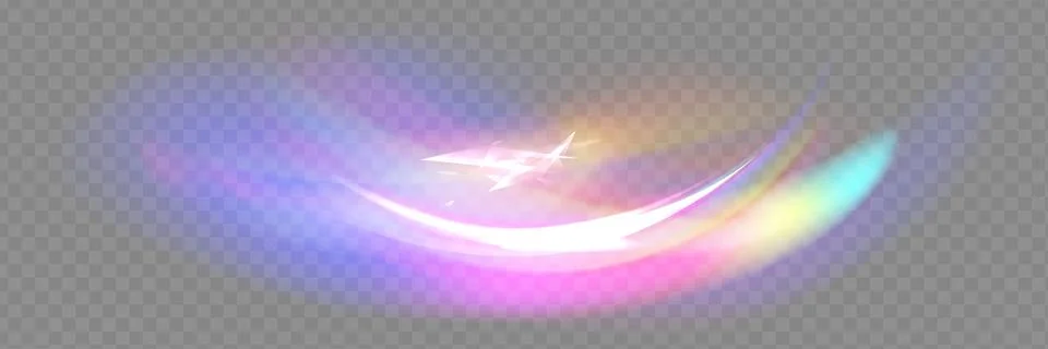 Crystal rays of light, prism refraction, lens flare, crystal glass reflection Stock Illustration