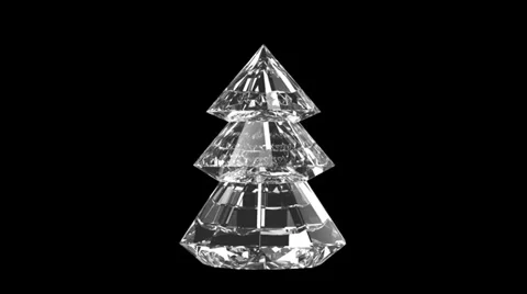Crystal routing christmas tree isolated on black background Stock-Footage 33253393