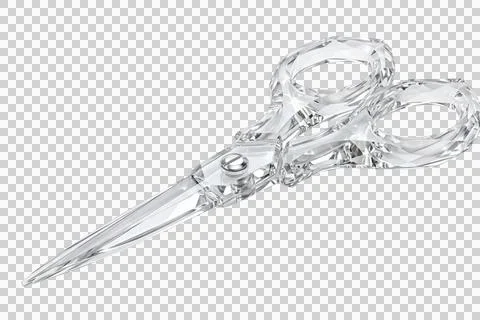 Crystal scissors elegant clear glass decorative beautiful object high quality Stock Illustration