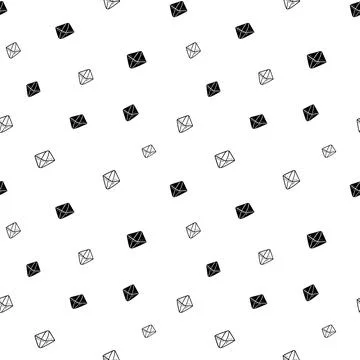 Crystal seamless pattern, black and white hand-drawn gem doodle digital paper Illustrazione stock