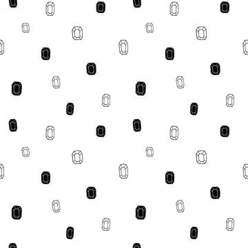 Crystal seamless pattern, black and white hand-drawn gem doodle digital paper Stock Illustration