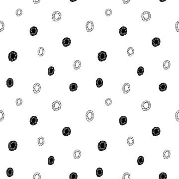 Crystal seamless pattern, black and white hand-drawn gem doodle digital paper Stock Illustration