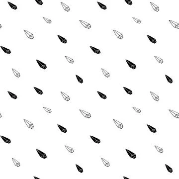 Crystal seamless pattern, black and white hand-drawn gem doodle digital paper Stock Illustration
