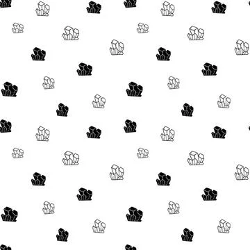 Crystal seamless pattern, black and white hand-drawn gem doodle digital paper 스톡 일러스트