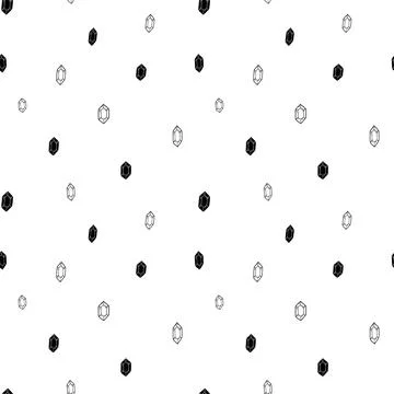 Crystal seamless pattern, black and white hand-drawn gem doodle digital paper 스톡 일러스트