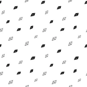 Crystal seamless pattern, black and white hand-drawn gem doodle digital paper 스톡 일러스트