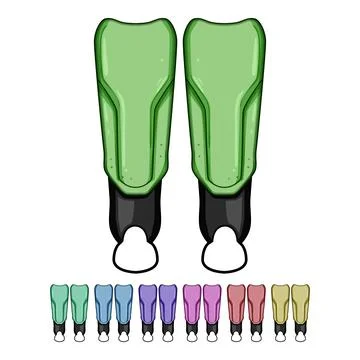 Crystal shin guards cartoon vector graphic Stock Illustration