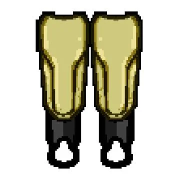 Crystal shin guards pixel art vector illustration Stock Illustration
