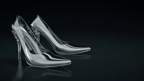 Crystal shoe. 3d rendering Stock Illustration