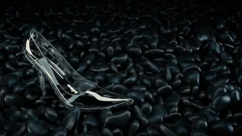 Crystal shoe. 3d rendering Stock Illustration