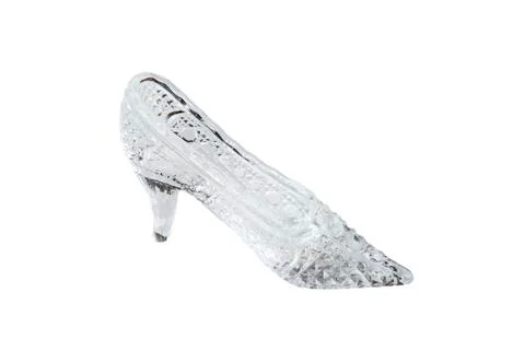 Crystal shoe on a white background Stock Photos