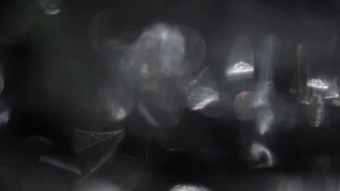 Crystal silver bokeh on black background Video stock 318368210