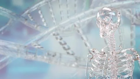 The Crystal Skelton for Sci or education concept 3d Rendering. Stock Illustration