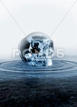 Crystal skull, artwork Stock Illustration