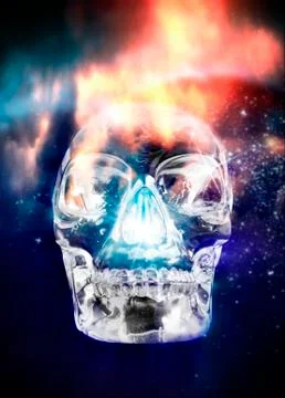 Crystal skull, artwork Stock Illustration