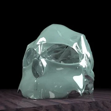 Crystal Skull in darkness Stock Illustration